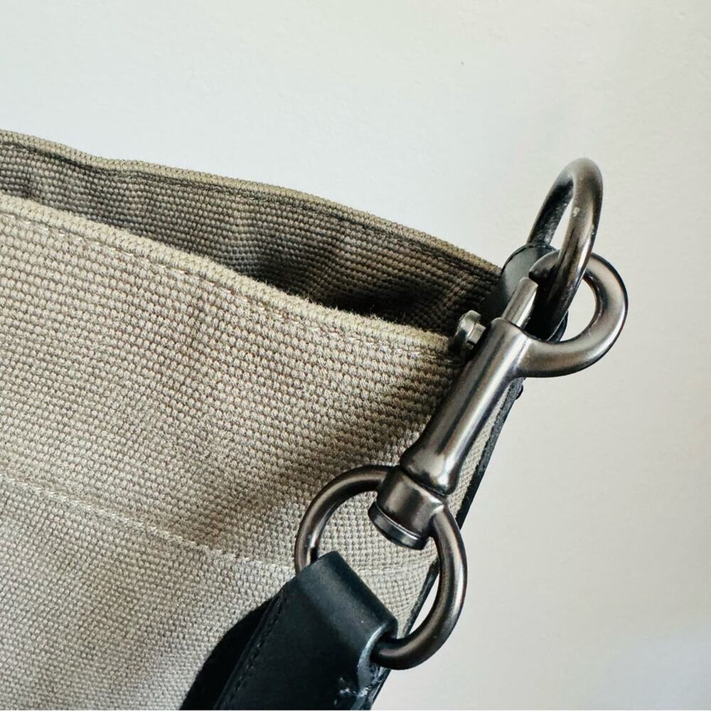 COACH UNISEX Olive Green Black Canvas Leather Zip Travel Shoulder Tote Bag 43 - Picture 5 of 16